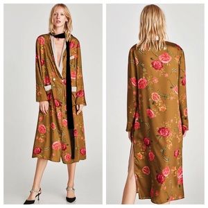 ZARA floral kimono dress